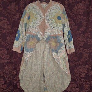 Magnolia Pearl Peach Pink Quilt Tuxedo Tailcoat Jacket Coat